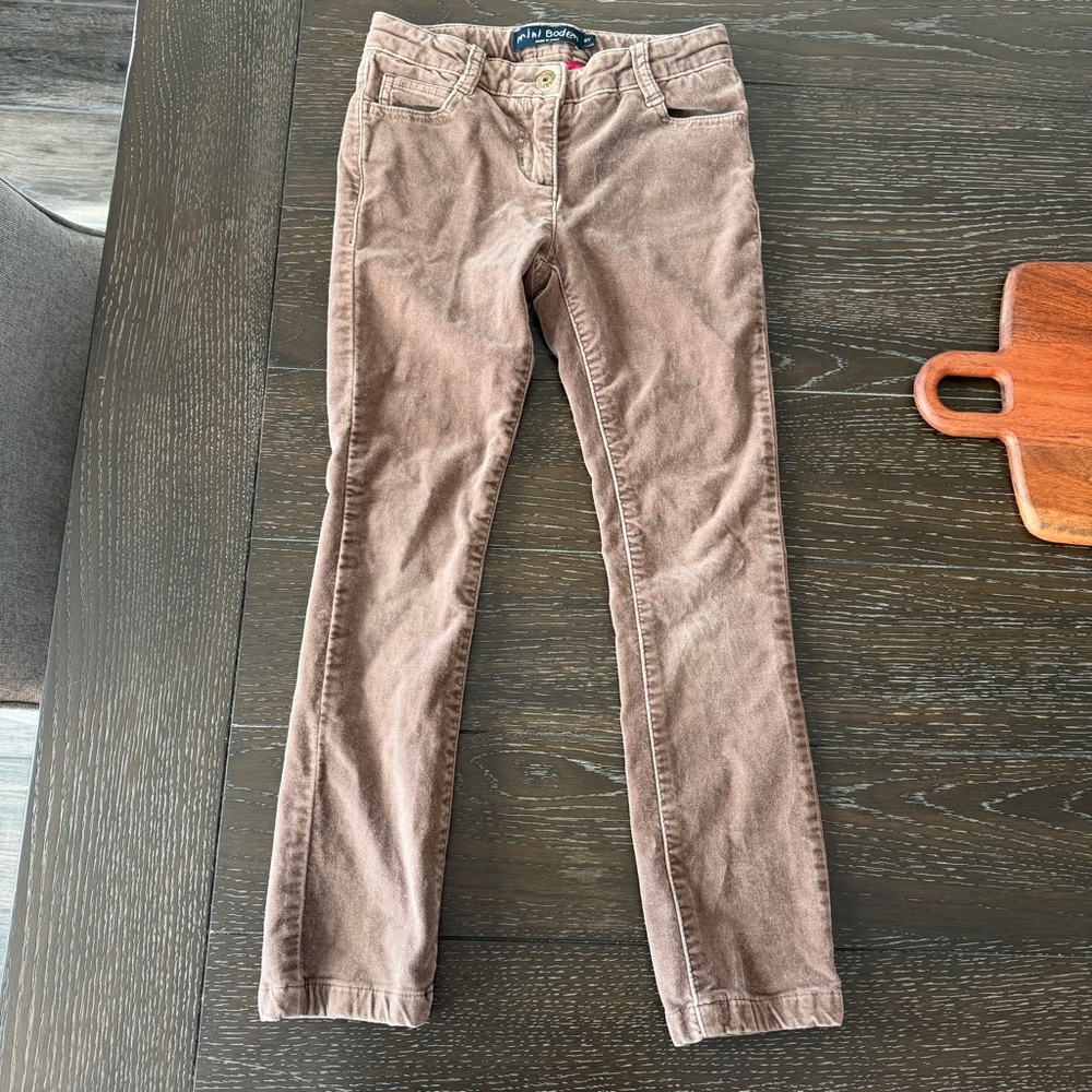 Mini Boden Girl’s Velvet Brown Pants Size 9Y‎ Adjustable Waist